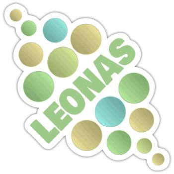 Prénom Leonas - Sticker taille S (10 x 10 cm) - blanc mat - Devant