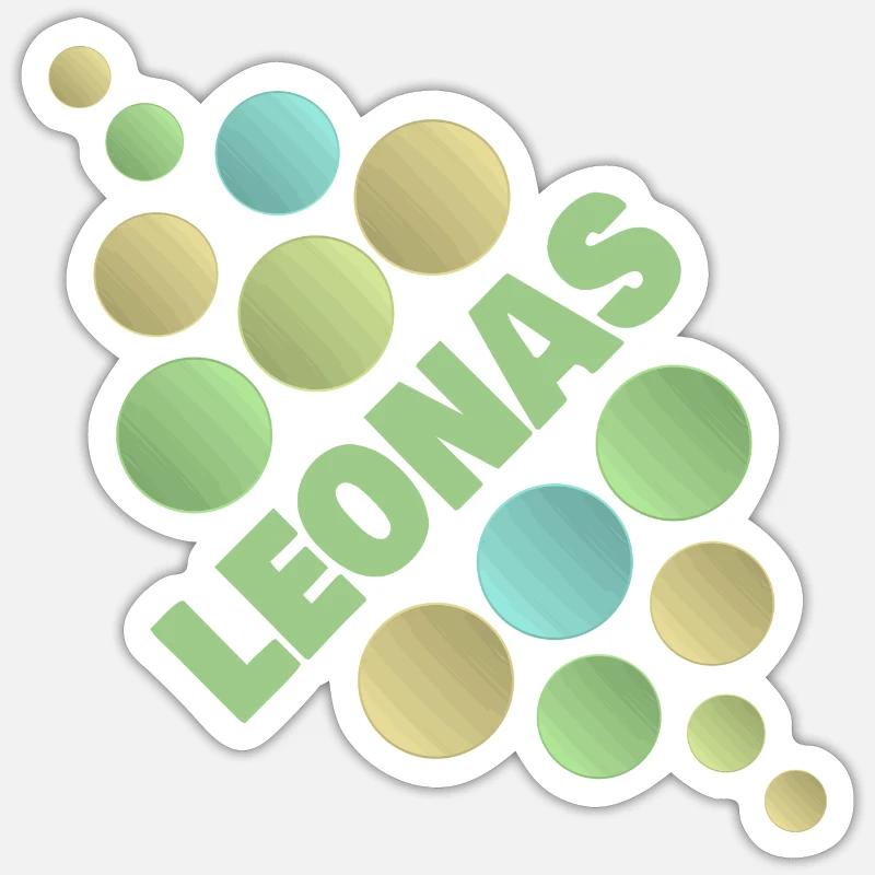 First name Leonas - Sticker size S (10 x 10 cm) - white matte