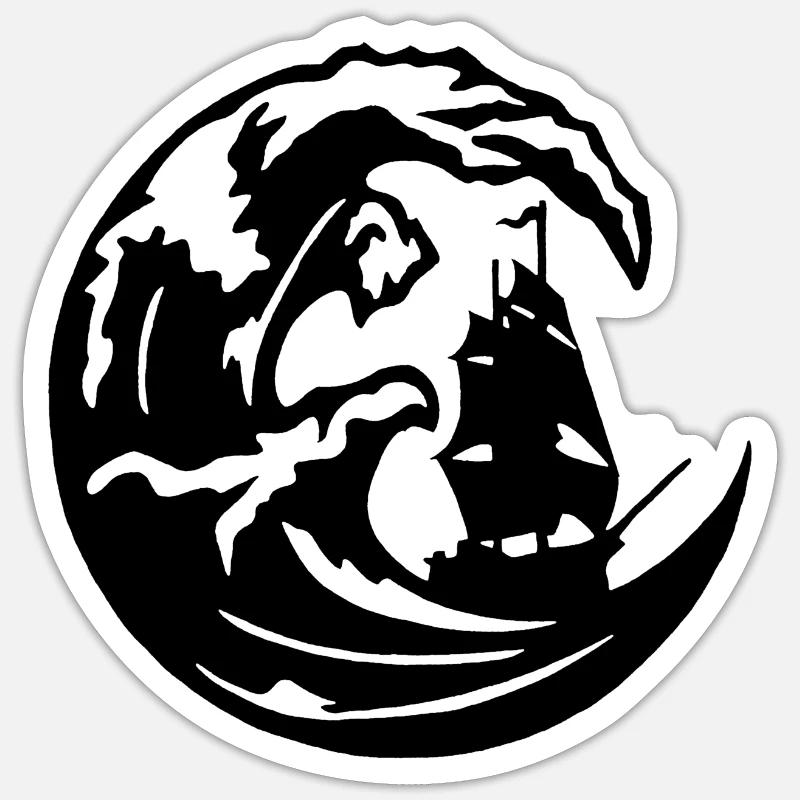 The Great Black Wave Sticker size S (10 x 10 cm)