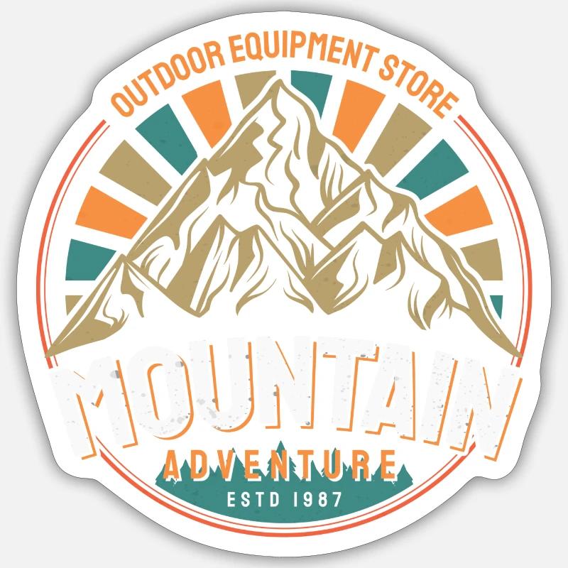 RETRO Mountain Amo - Sticker size S (10 x 10 cm) - white matte