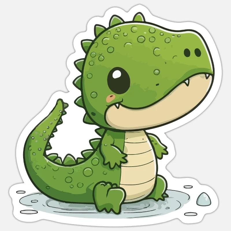 petit crocodile Sticker taille S (10 x 10 cm)