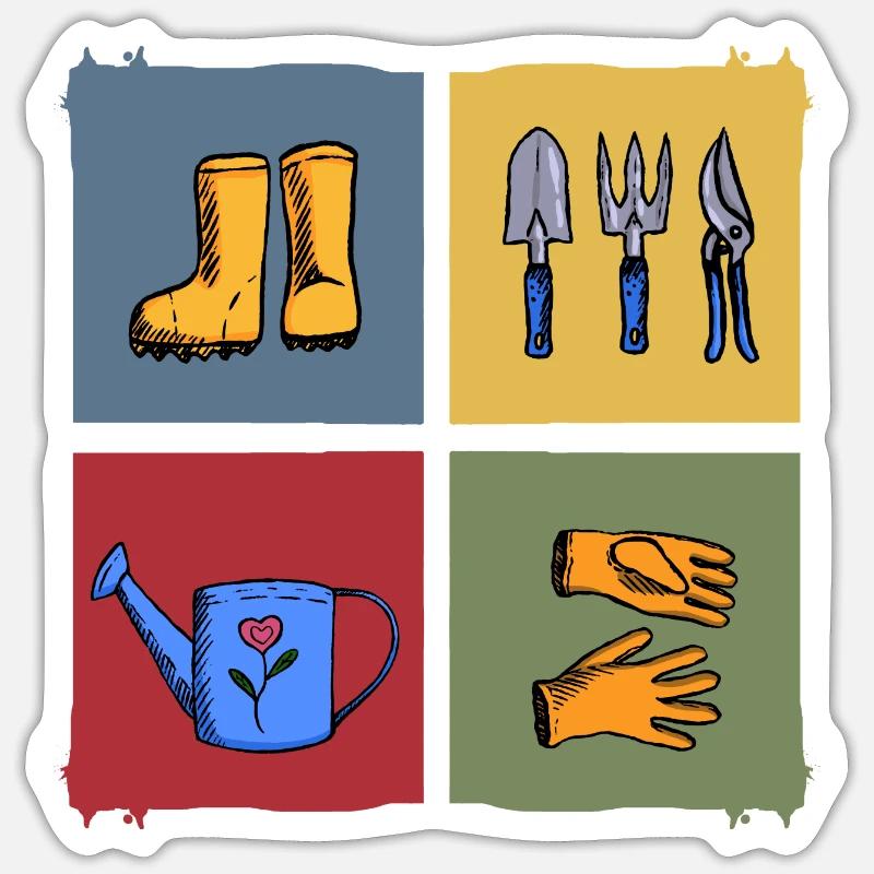 Garten Gartenarbeit Biogarten Gartenschere - Sticker Größe S (10 x 10 cm) - Mattweiß