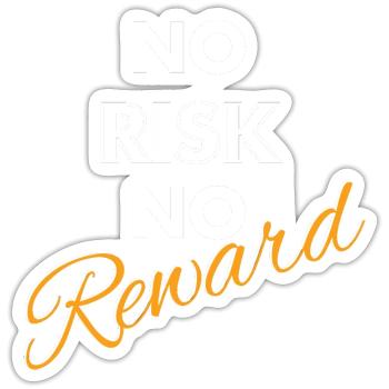 No Risk No Reward - Sticker taille S (10 x 10 cm) - blanc mat - Devant