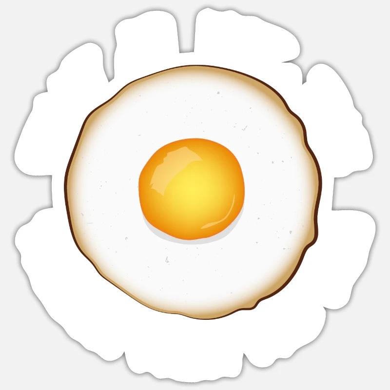 Jaune de l’œuf - Sticker taille S (10 x 10 cm) - blanc mat