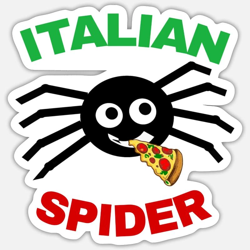 ITALIAN SPIDER ARAIGNEE RIGOLOTE - Sticker taille S (10 x 10 cm) - blanc mat