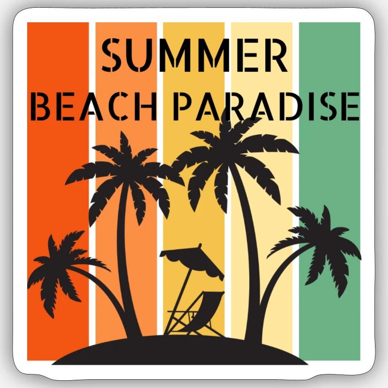 Summerbeach - Sticker Größe S (10 x 10 cm) - Mattweiß
