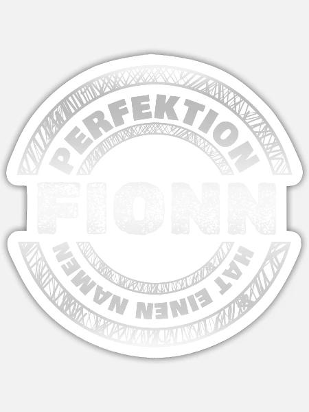 Perfektion Fionn - Sticker Größe S (10 x 10 cm) - Mattweiß