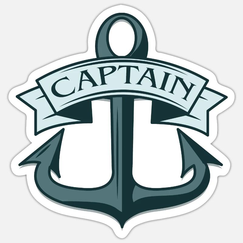 Capitaine de navire Ancre Sticker taille S (10 x 10 cm)