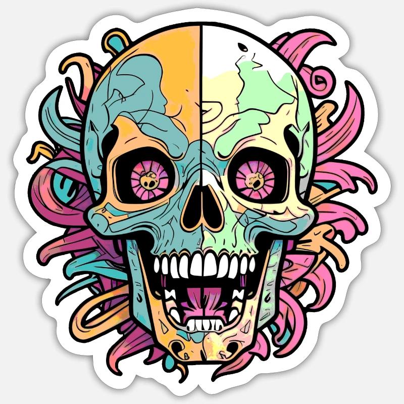 Skull - Sticker size S (10 x 10 cm) - white matte