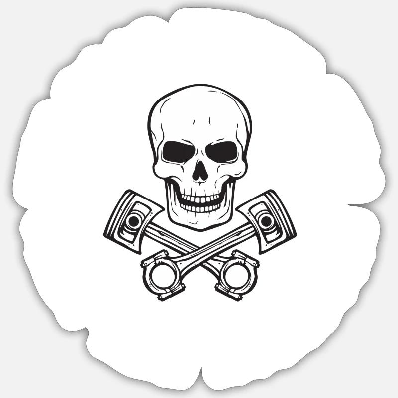 Biker skull logo Sticker size S (10 x 10 cm)