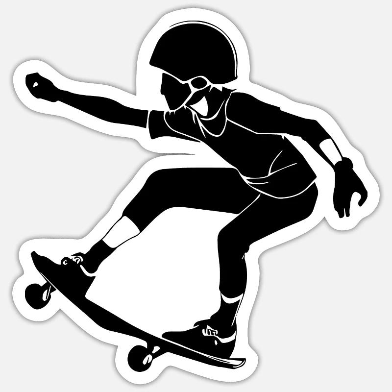 skateboard - Sticker size S (10 x 10 cm) - white matte