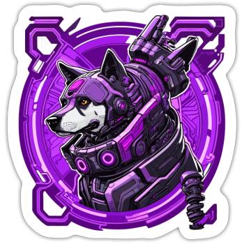 Roboterhund ist hinter dir her - Sticker Größe S (10 x 10 cm) - Mattweiß - Vorne