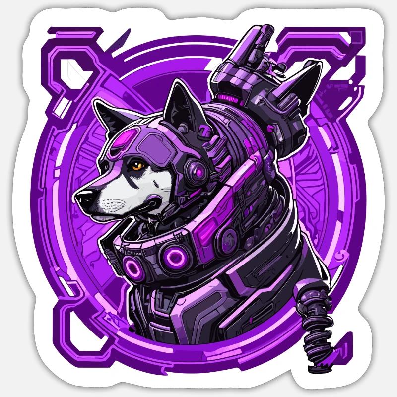Il cane robot è fuori per prenderti - Sticker formato S (10 x 10 cm) - bianco opaco