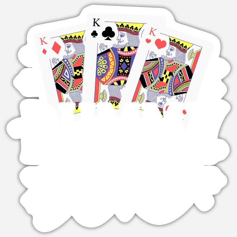 Roi du rami - Sticker taille S (10 x 10 cm) - blanc mat