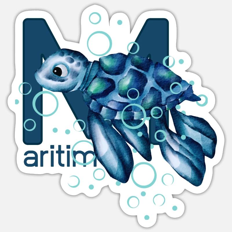 Maritime Turtle Sticker size S (10 x 10 cm)