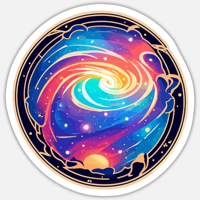 Tempête spatiale - Sticker taille S (10 x 10 cm) - blanc mat