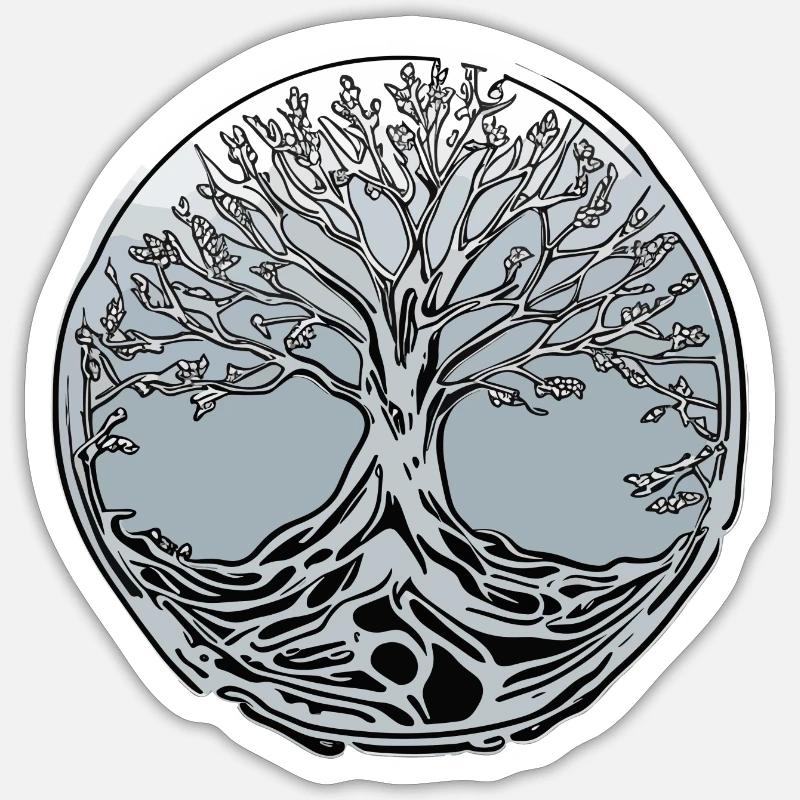 Baum aus Silber Sticker Größe S (10 x 10 cm)