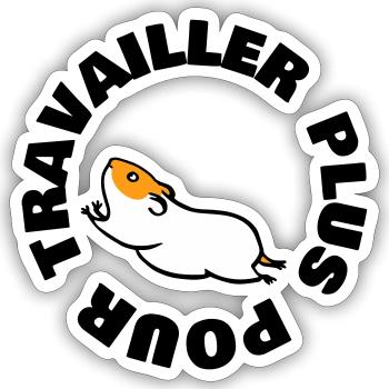 TRAVAILLER PLUS POUR - Sticker taille S (10 x 10 cm) - blanc mat - Devant