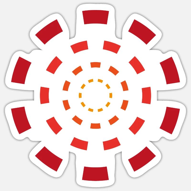 Red Concentric Sticker size S (10 x 10 cm)