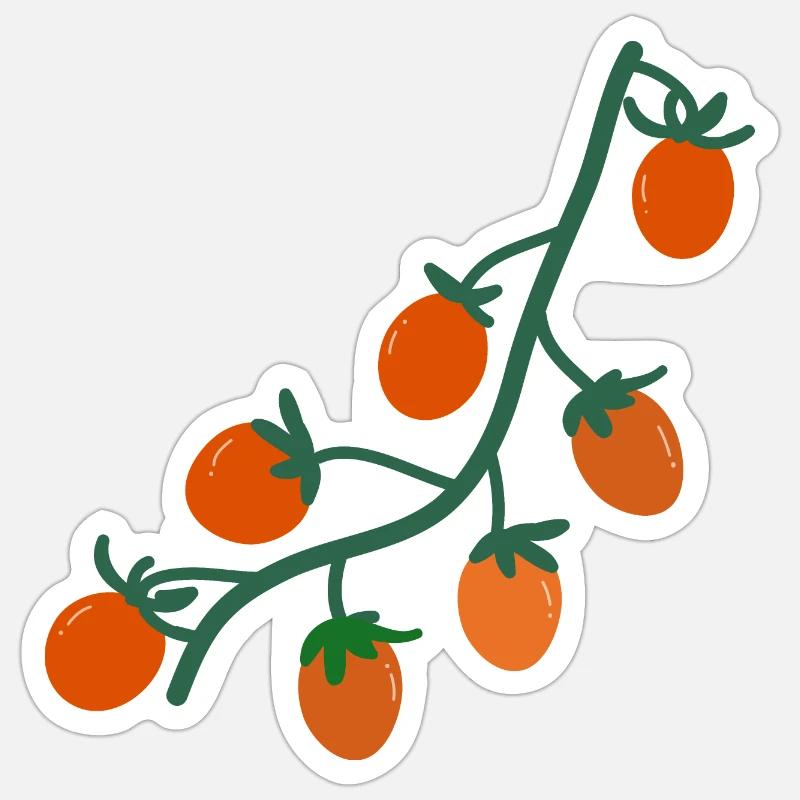 Tomates cerises2 - Sticker taille S (10 x 10 cm) - blanc mat