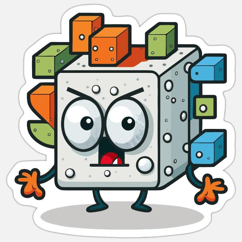 The Qubit - Sticker size S (10 x 10 cm) - white matte