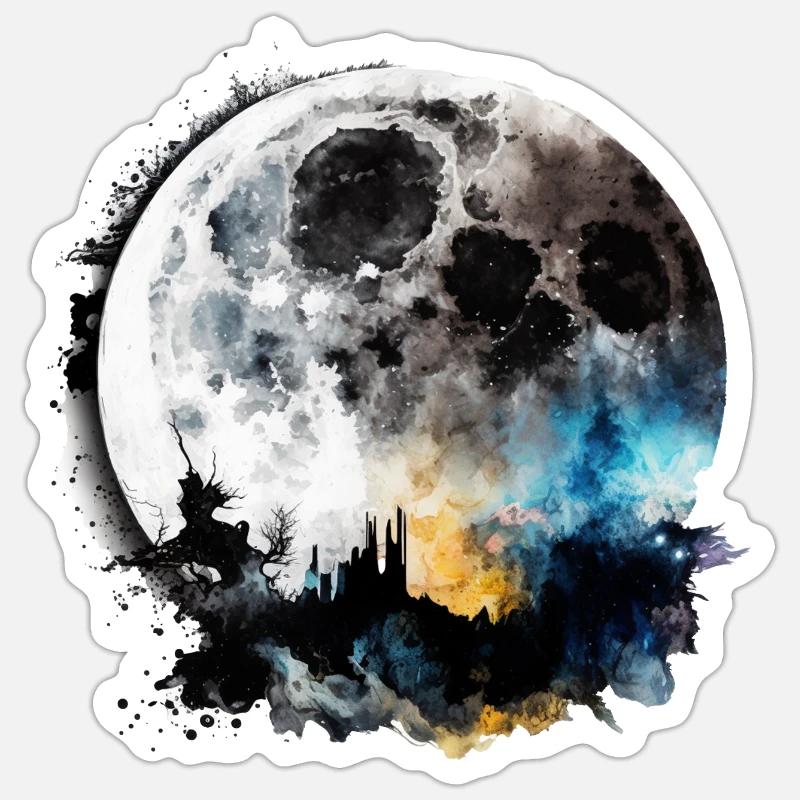 Moon Comic Style Sticker size S (10 x 10 cm)