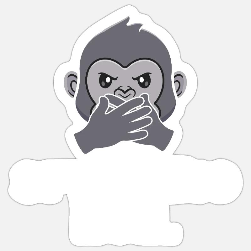 Speak no evil Drillinge Geschenk Partnerlook - Sticker Größe S (10 x 10 cm) - Mattweiß