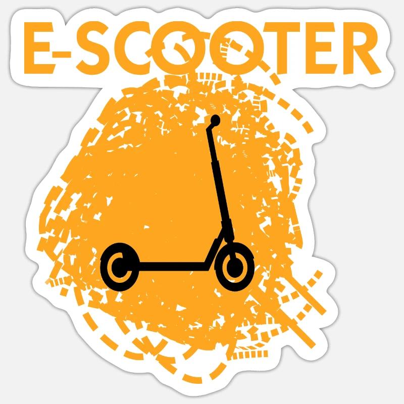 E-Scooter Roller Scooter - Sticker taille S (10 x 10 cm) - blanc mat
