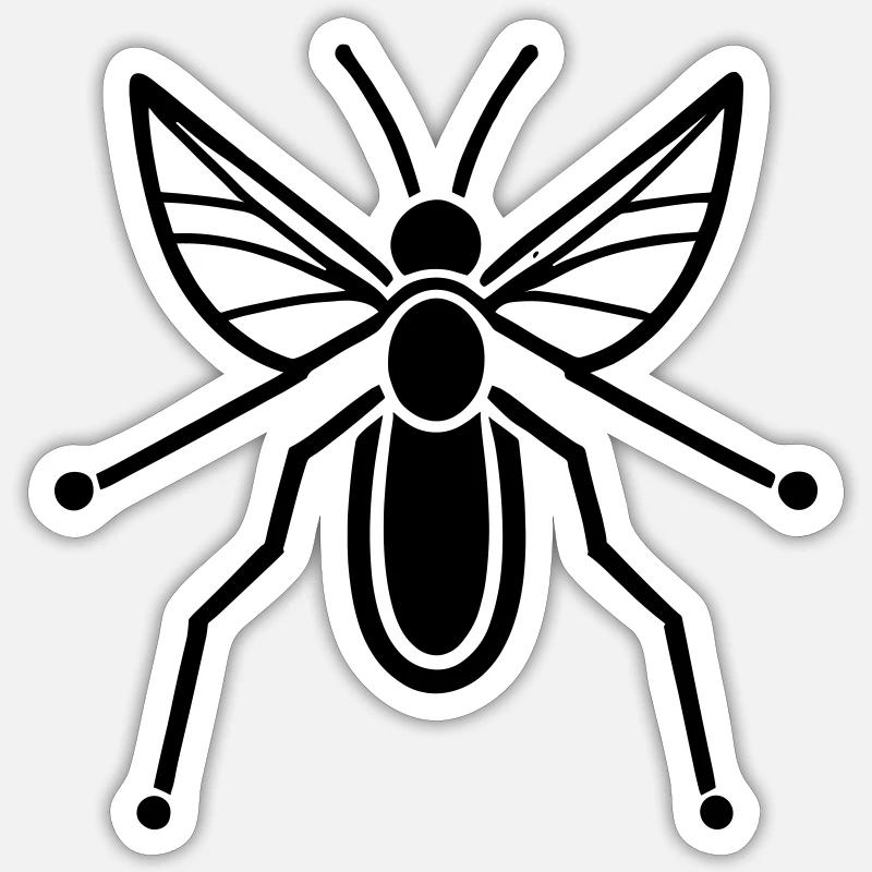 Moustique - Sticker taille S (10 x 10 cm) - blanc mat