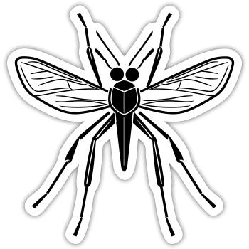 Mücke - Sticker Größe S (10 x 10 cm) - Mattweiß - Vorne