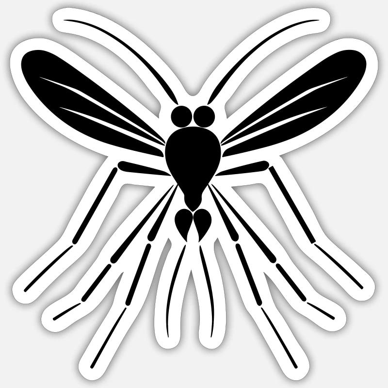 Mücke Sticker Größe S (10 x 10 cm)