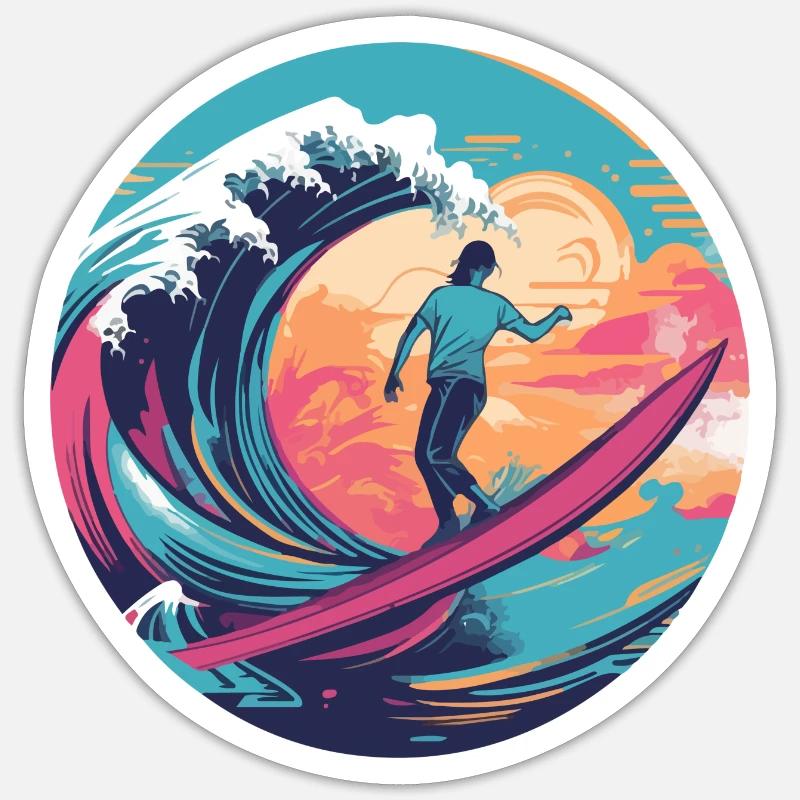 Surf David Sticker size S (10 x 10 cm)