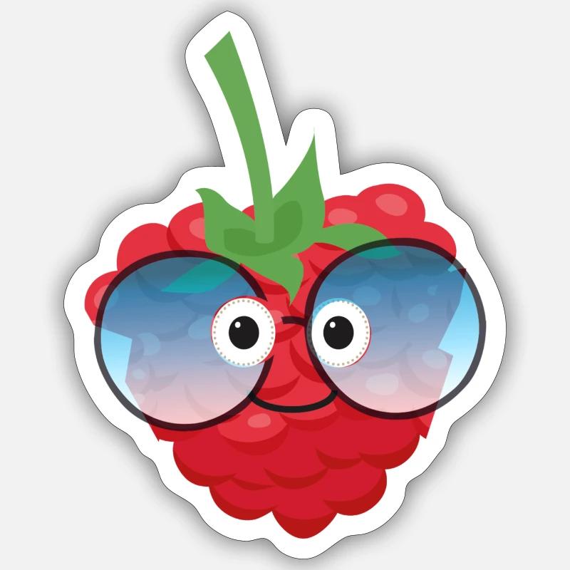 Wild Berry,Raspberry,Berry,Comic - Sticker size S (10 x 10 cm) - white matte