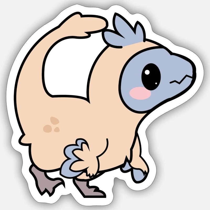 Chompy der Velociraptor - Sticker Größe S (10 x 10 cm) - Mattweiß