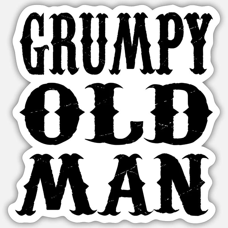 GRUMPY OLD MAN - Sticker size S (10 x 10 cm) - white matte