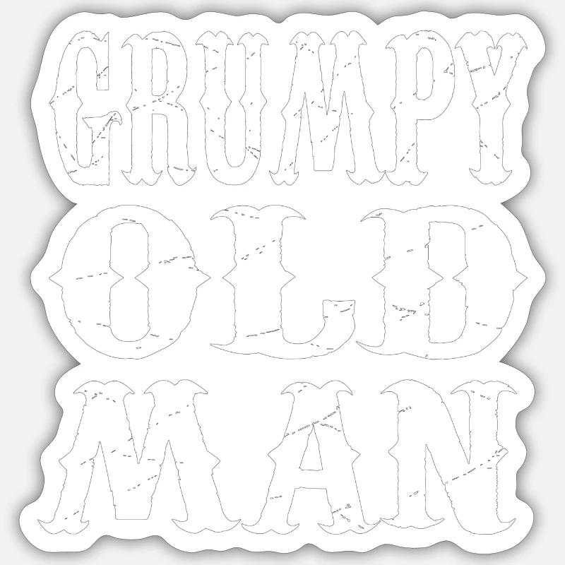 GRUMPY OLD MAN - Sticker size S (10 x 10 cm) - white matte