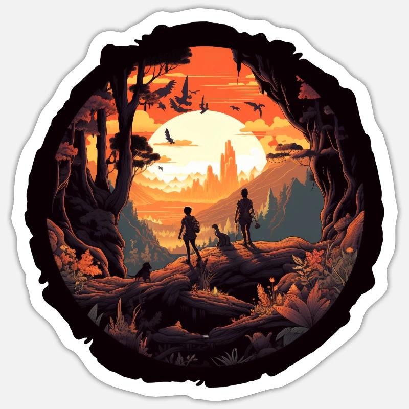 Magische Reise - Sticker Größe S (10 x 10 cm) - Mattweiß