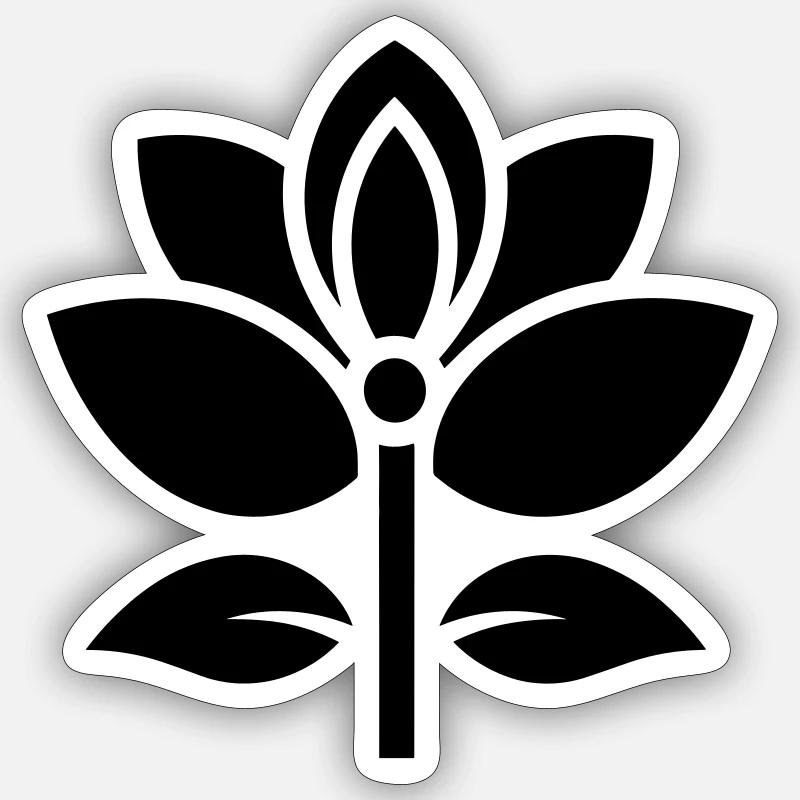 Fleur - Sticker taille S (10 x 10 cm) - blanc mat