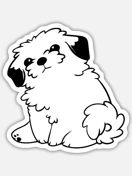 Hund Dog - Sticker Größe S (10 x 10 cm) - Mattweiß