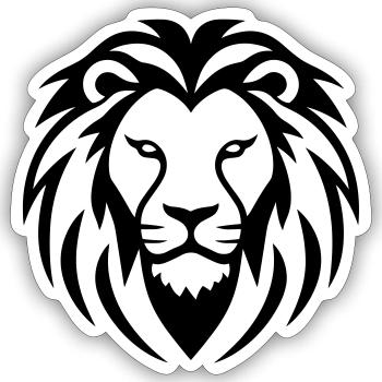 lion - Sticker size S (10 x 10 cm) - white matte - Front