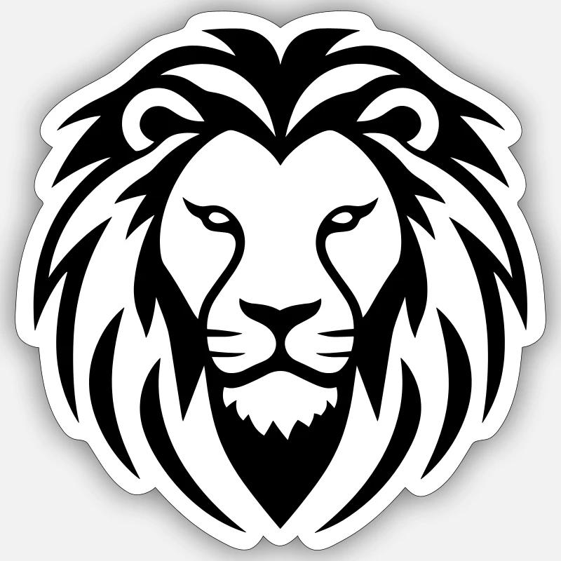 lion - Sticker taille S (10 x 10 cm) - blanc mat