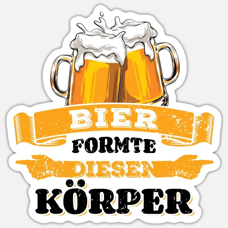 Bier formte diesen Körper Biertrinker - Männertag Sticker Größe S (10 x 10 cm)