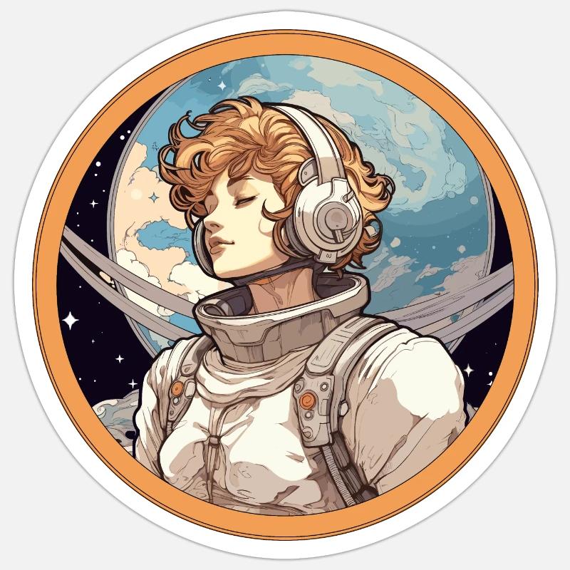 Astro Beauty 2 - Sticker Größe S (10 x 10 cm) - Mattweiß