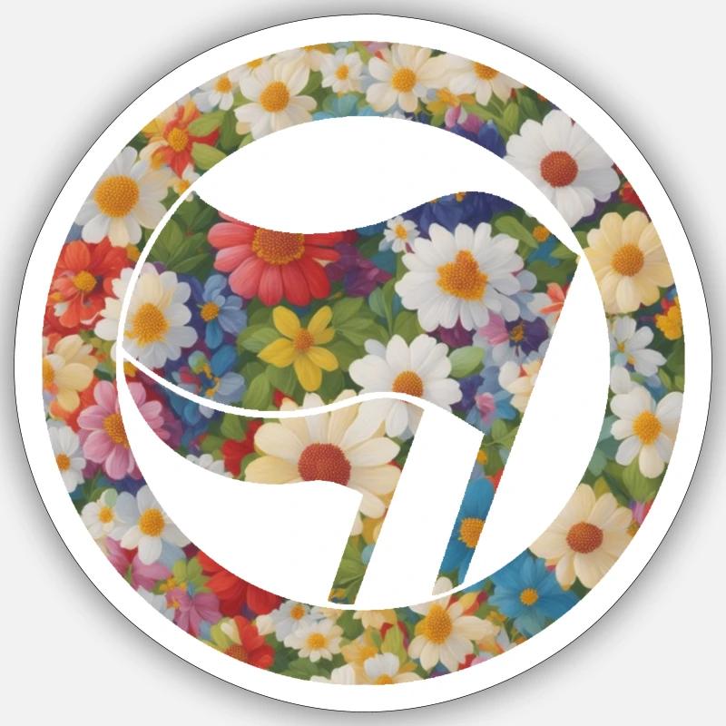 Flags Flags Floral Pattern Flowers Sticker size S (10 x 10 cm)