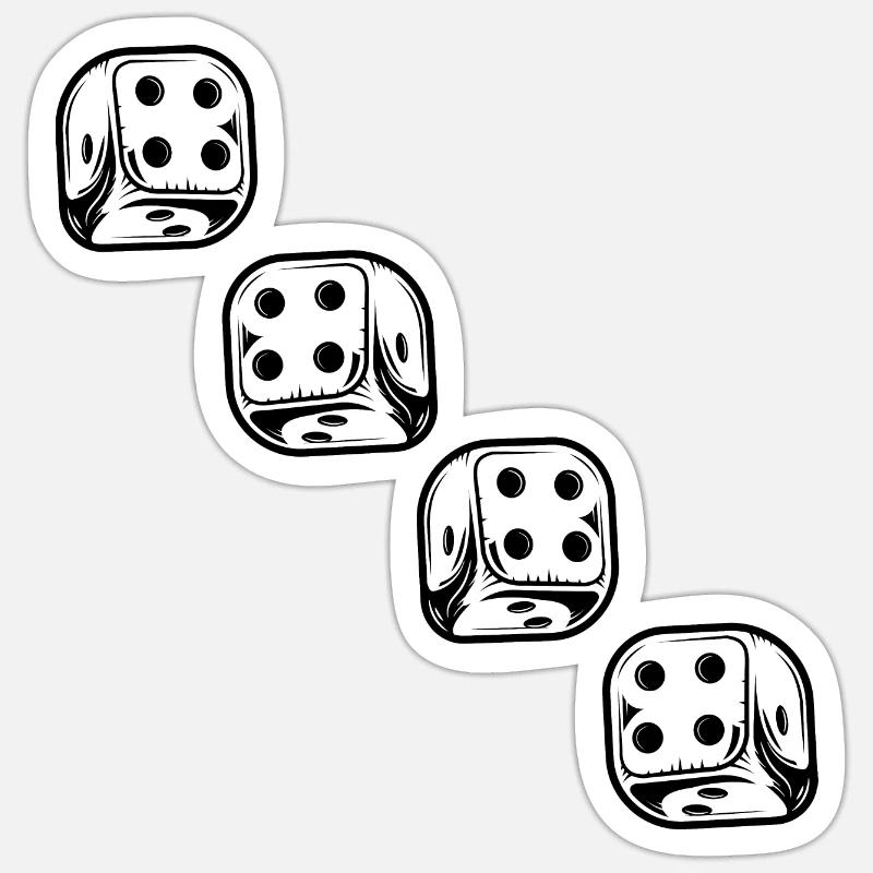 boardgame chess backgammon game night - Sticker Größe S (10 x 10 cm) - Mattweiß