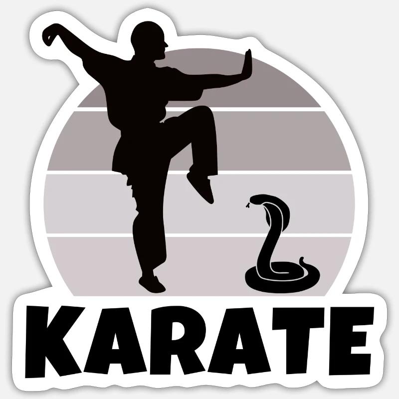 karaté, fan de karaté, karatéka - Sticker taille S (10 x 10 cm) - blanc mat