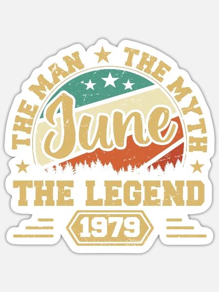 June 1979 The Man, The Myte, The legend, June 1979 - Sticker Größe S (10 x 10 cm) - Mattweiß