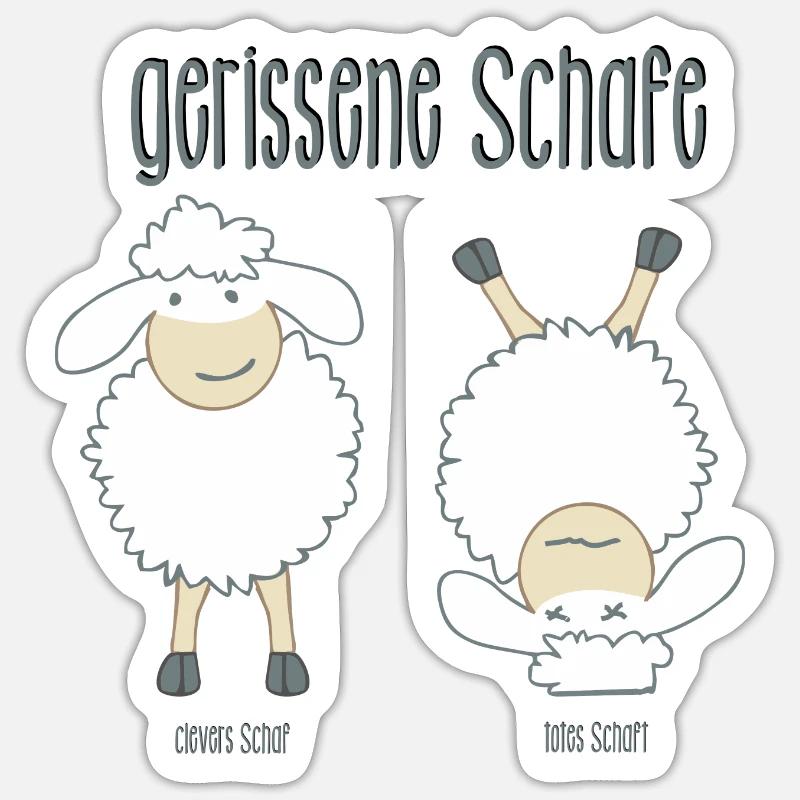 gerissene Schafe, sind entweder clever oder tot Sticker Größe S (10 x 10 cm)