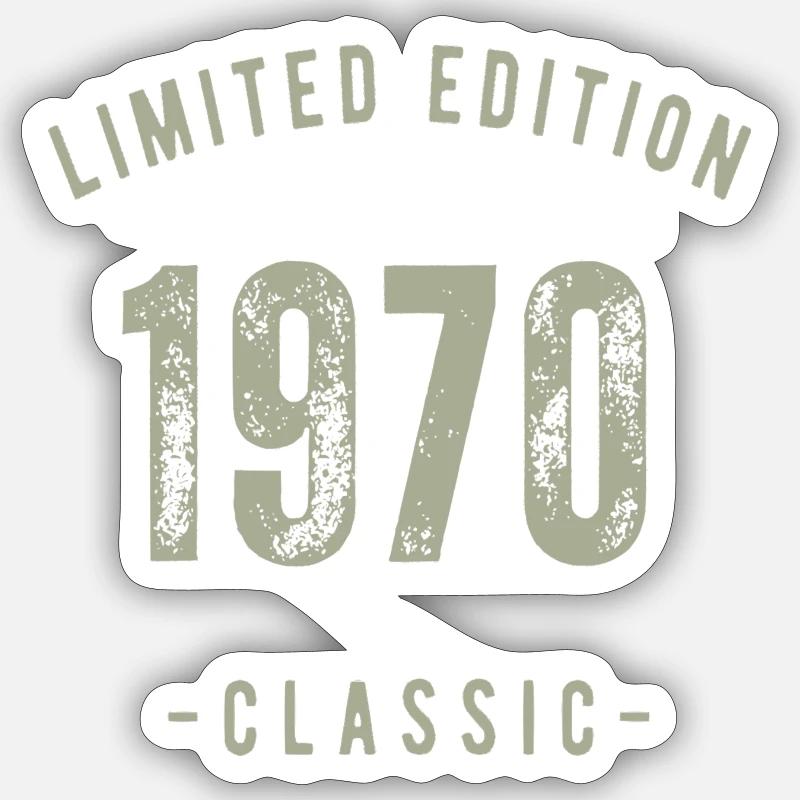 Classique 1970 - Sticker taille S (10 x 10 cm) - blanc mat