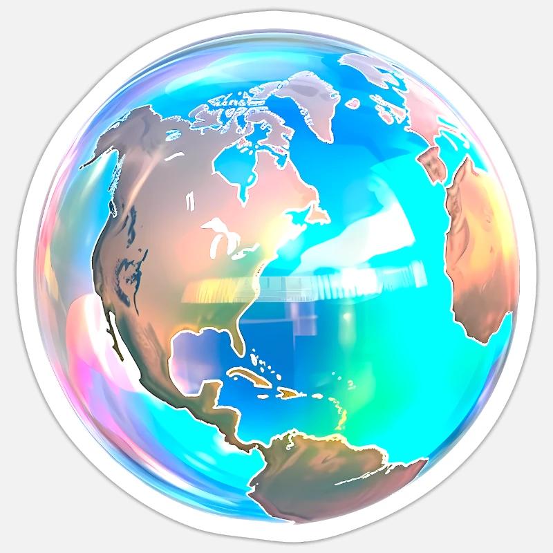 Bubble Earth Sticker size S (10 x 10 cm)